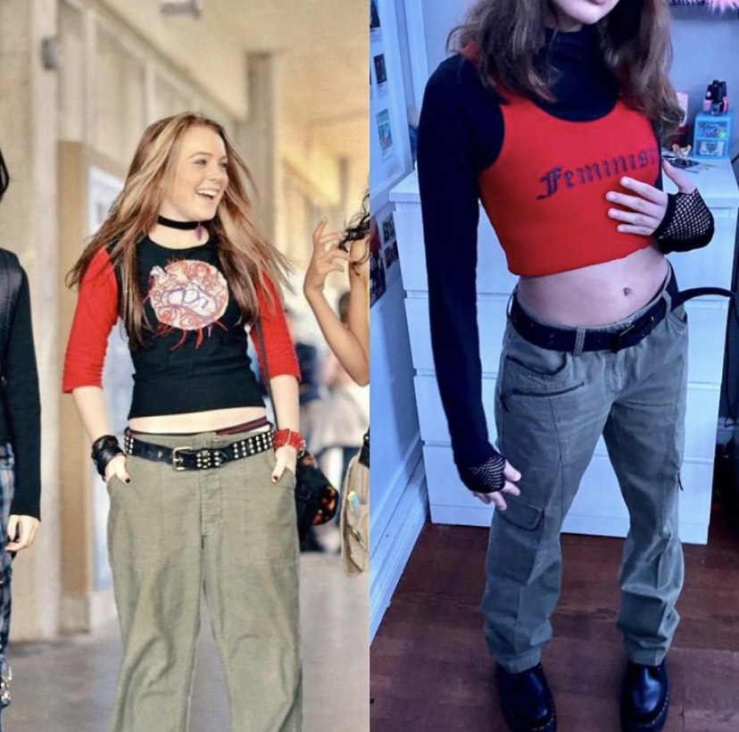 Celeste Bucio, recreating an outfit from Freaky Friday (2003). 
